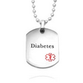 Diabetes Medical Alert Stainless Small Pendant 18 In Chain